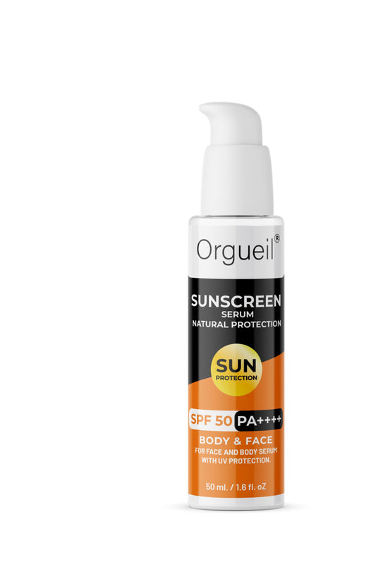 SUNSCREEN SERUM - NATURAL PROTECTION - UV PROTECTION - FOR USE OF BODY & FACE - NON-STICKY